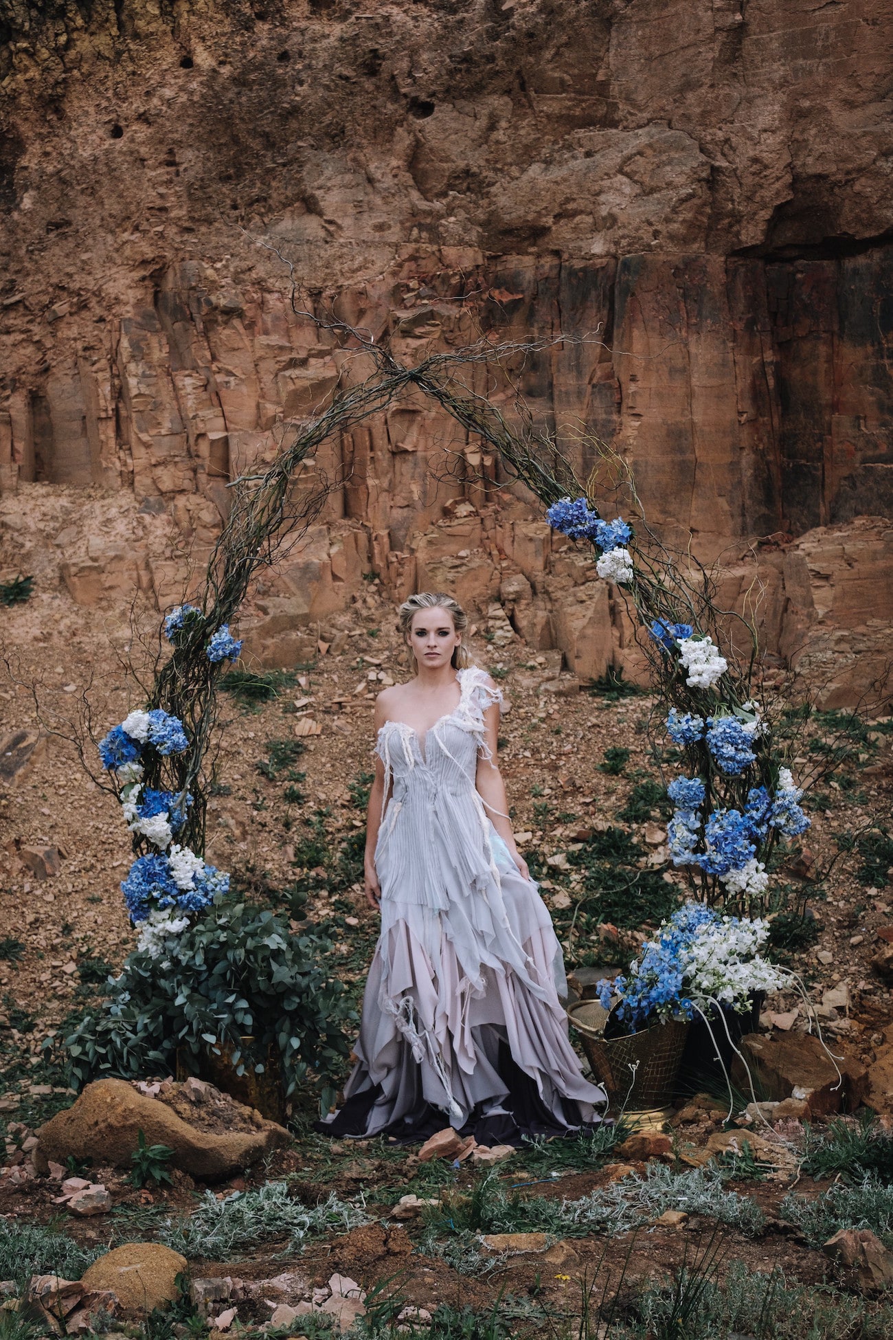 Boho Floral Wedding Arch | Atmospheric Wedding Inspiration | Credit: The Shank Tank