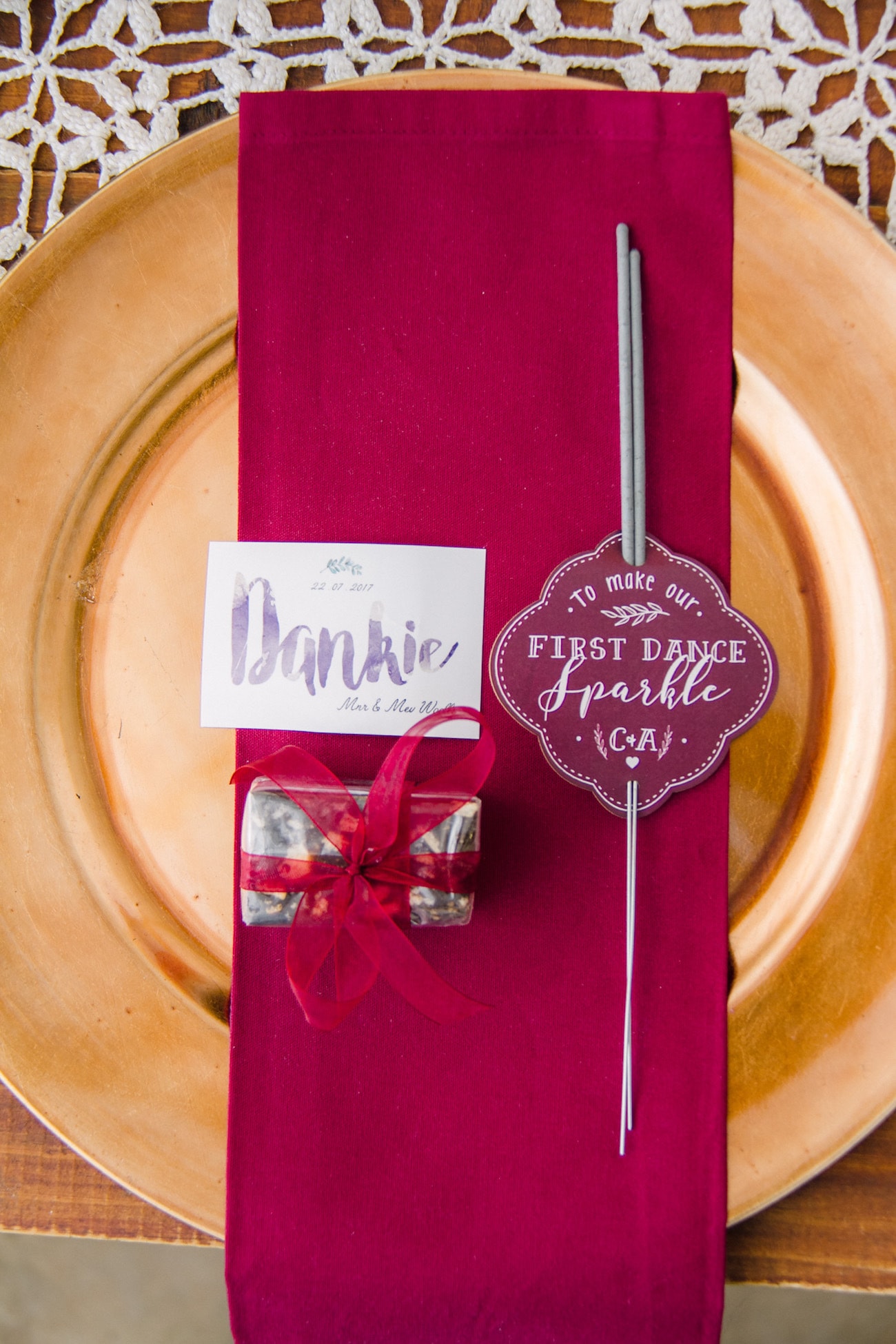 Jewel Tone Place Setting | Joyous Jewel Tone Winter Wedding | Credit: Dust and Dreams Photography