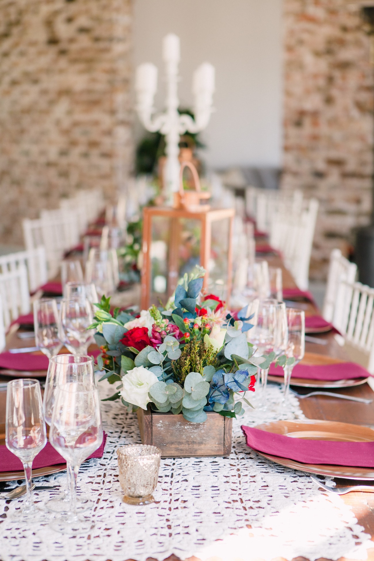 Jewel Tone Table Decor | Joyous Jewel Tone Winter Wedding | Credit: Dust and Dreams Photography