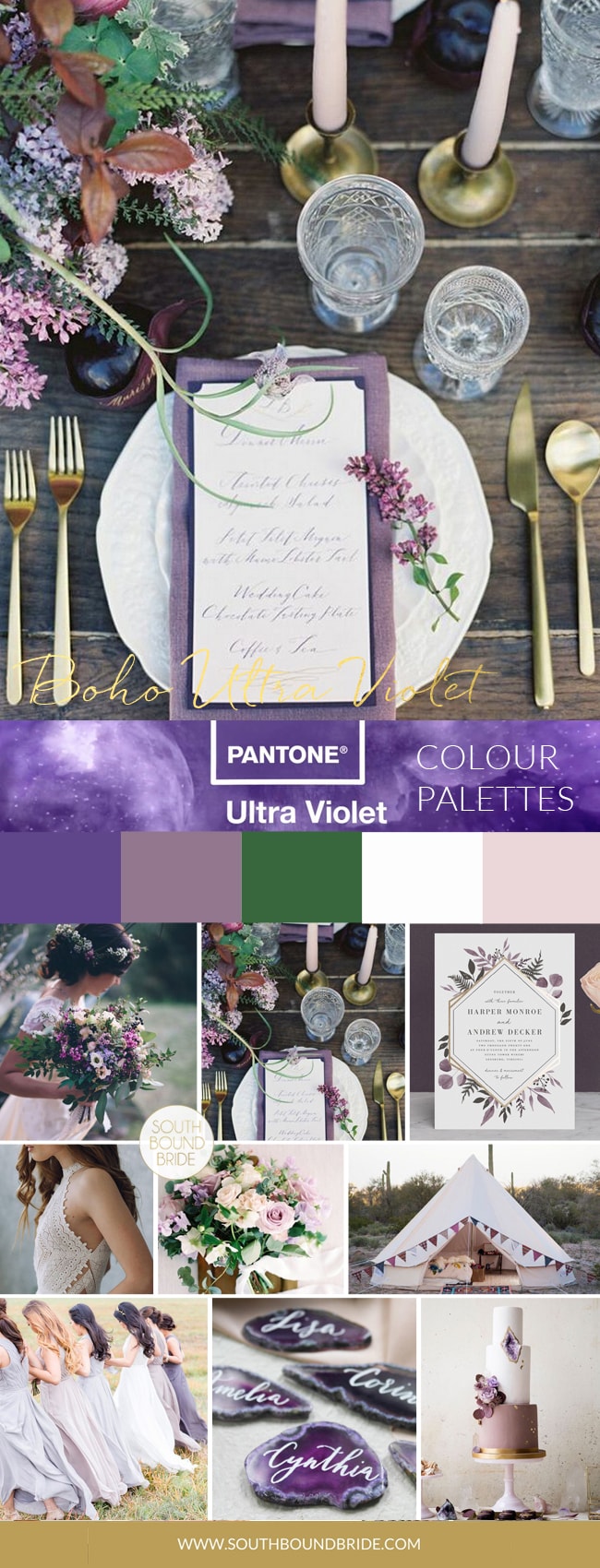 Pantone Colour of the Year 2018: Ultra Violet Inspiration Boards | SouthBound Bride