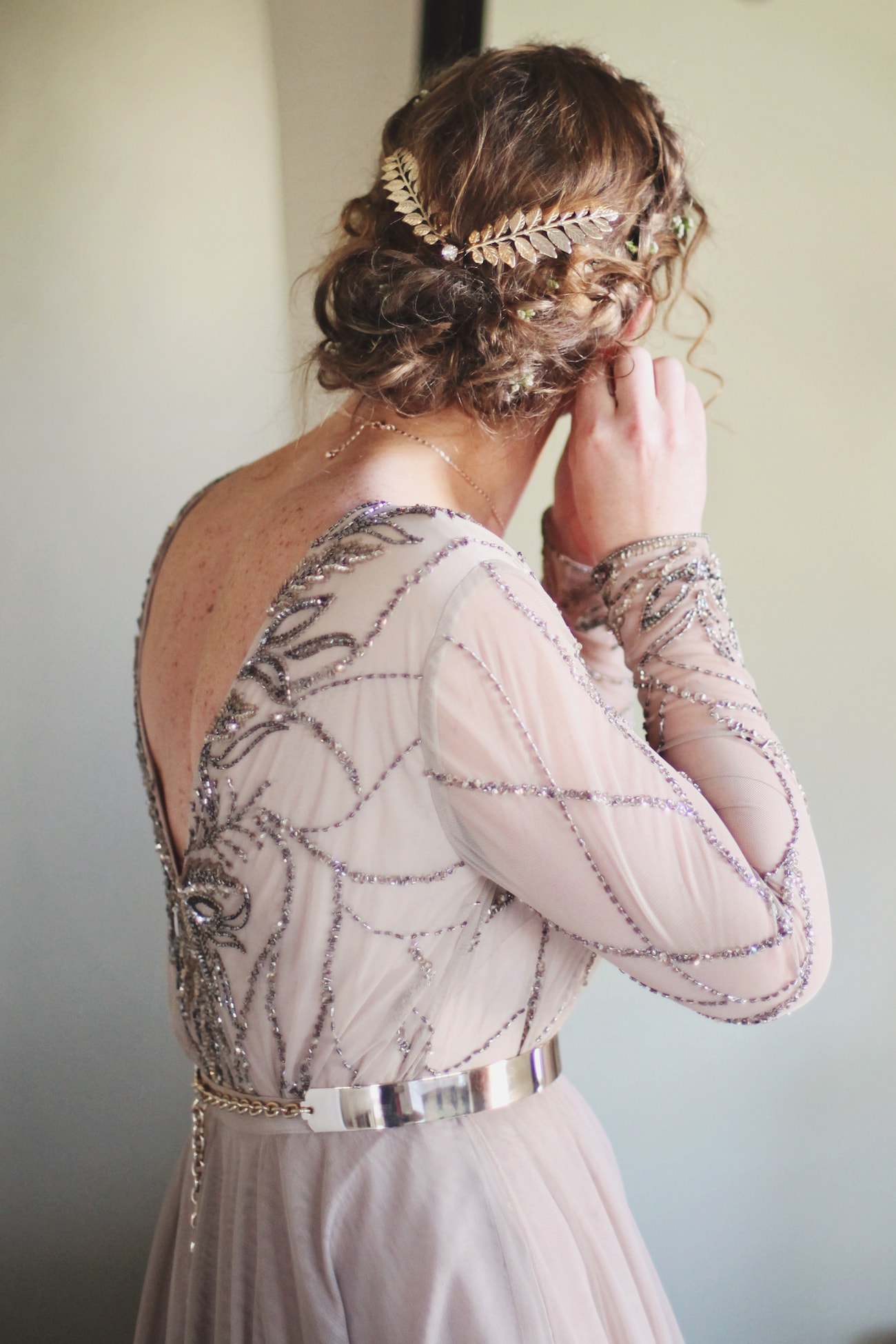 Boho Wedding Dress with Romantic Updo | Credit: Carmen Roberts (3)