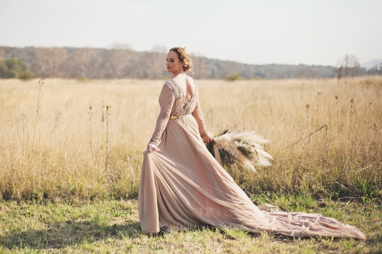 Mocha Embellished Wedding Dress | Credit: Carmen Roberts (4)