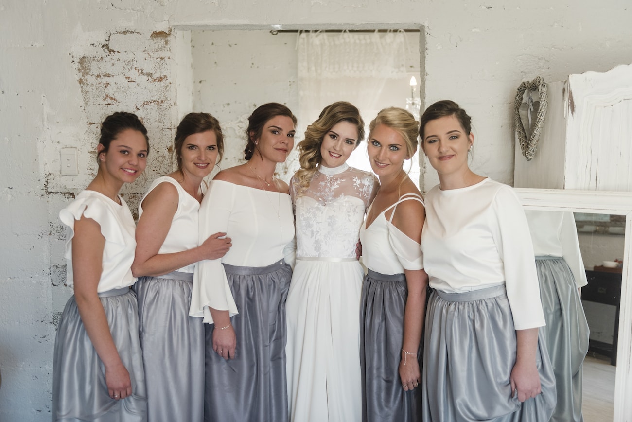 two-piece bridesmaid dress