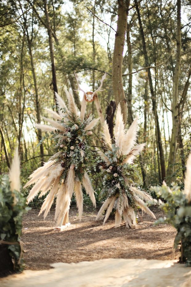 A Boho Luxe Forest Wedding With A Game Of Thrones Vibe And A Pampas