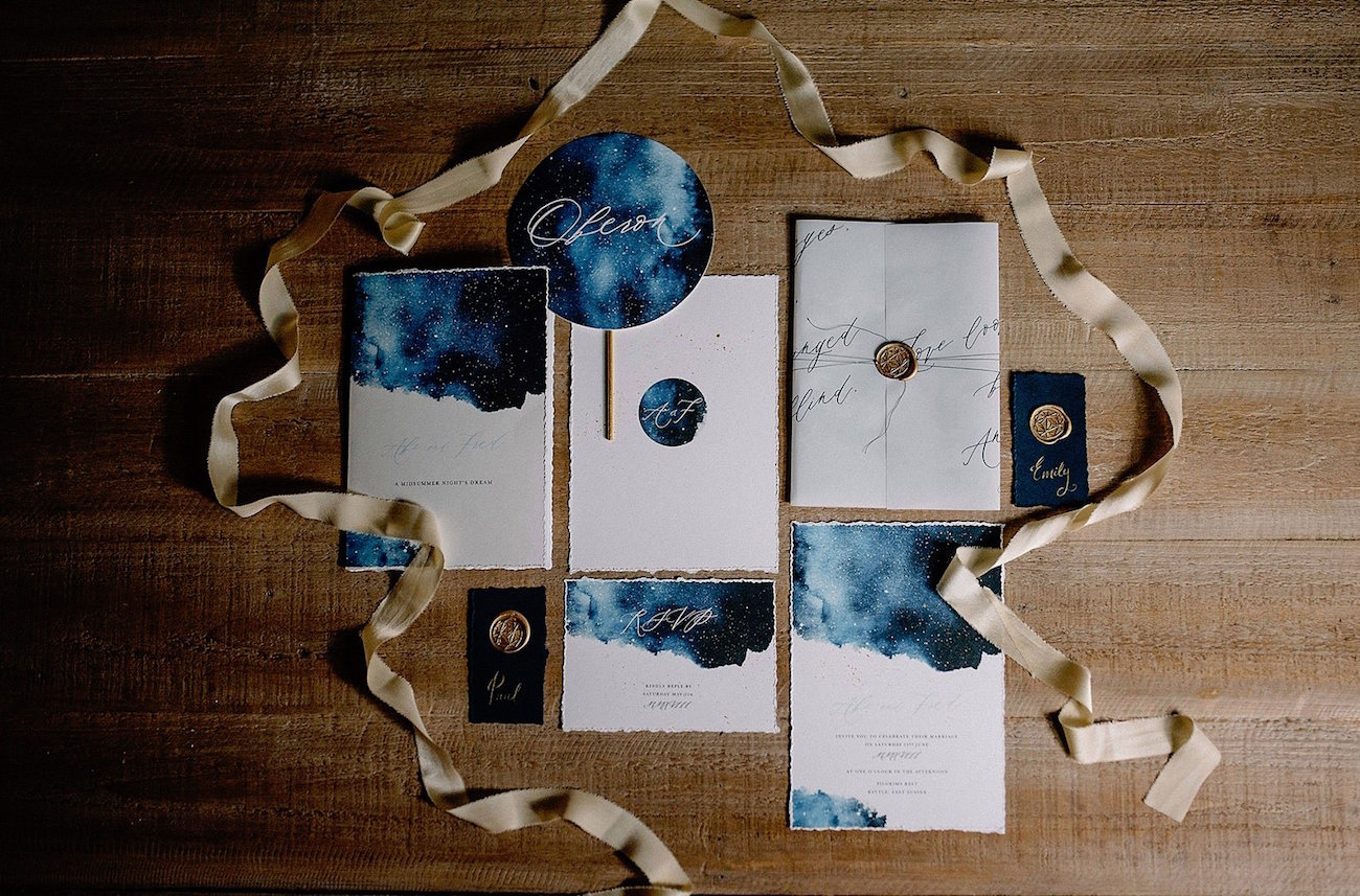 celestial wedding invitations