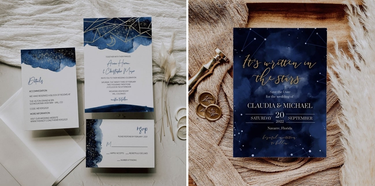 celestial wedding invitations