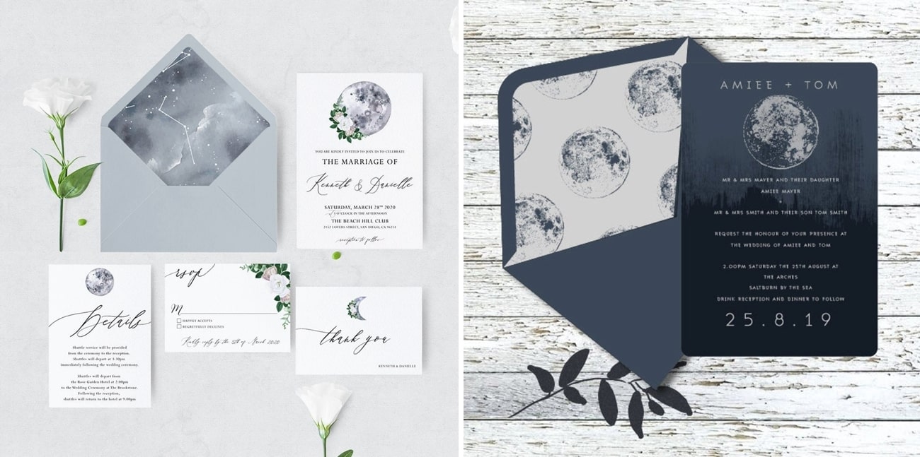 celestial wedding invitations