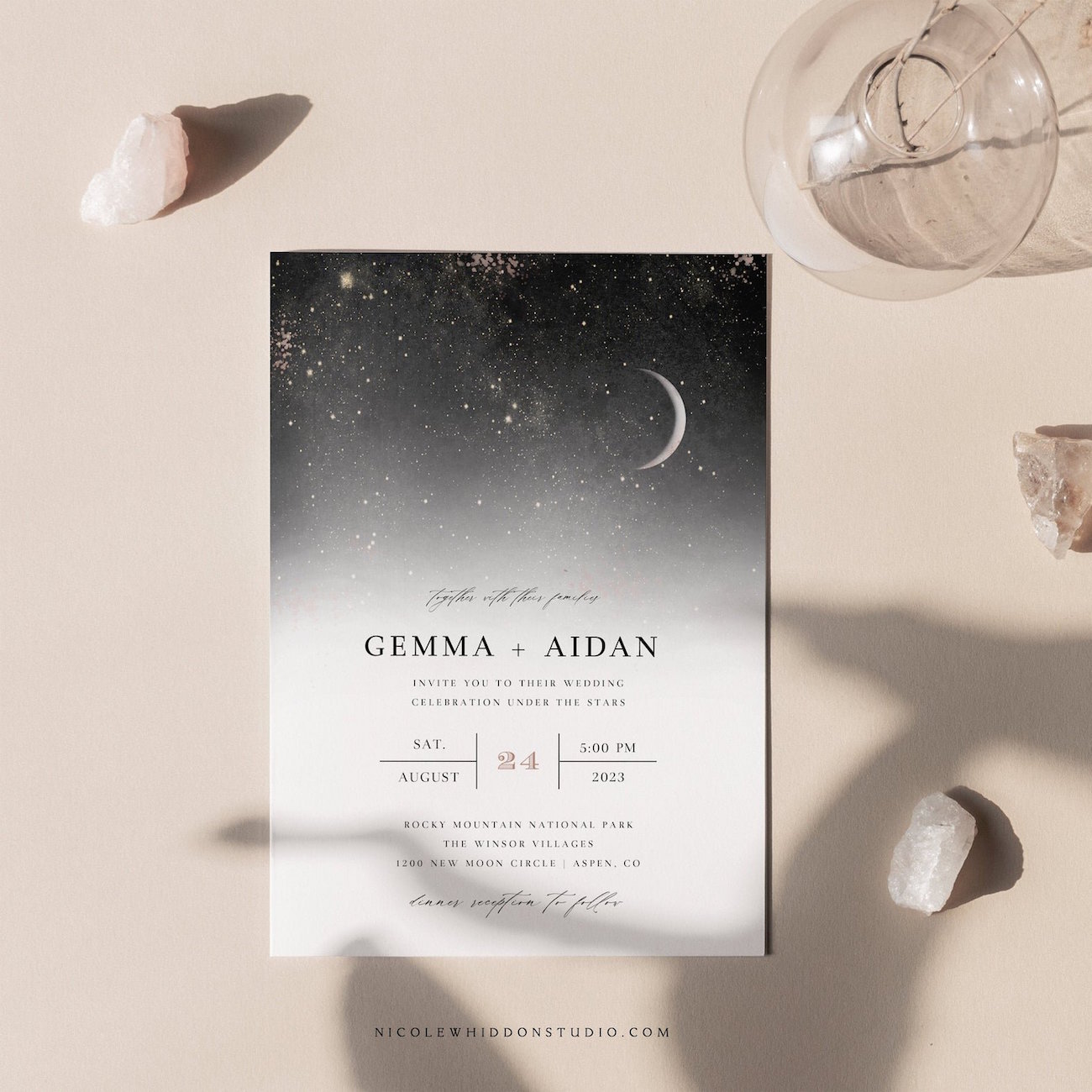 celestial wedding invitations