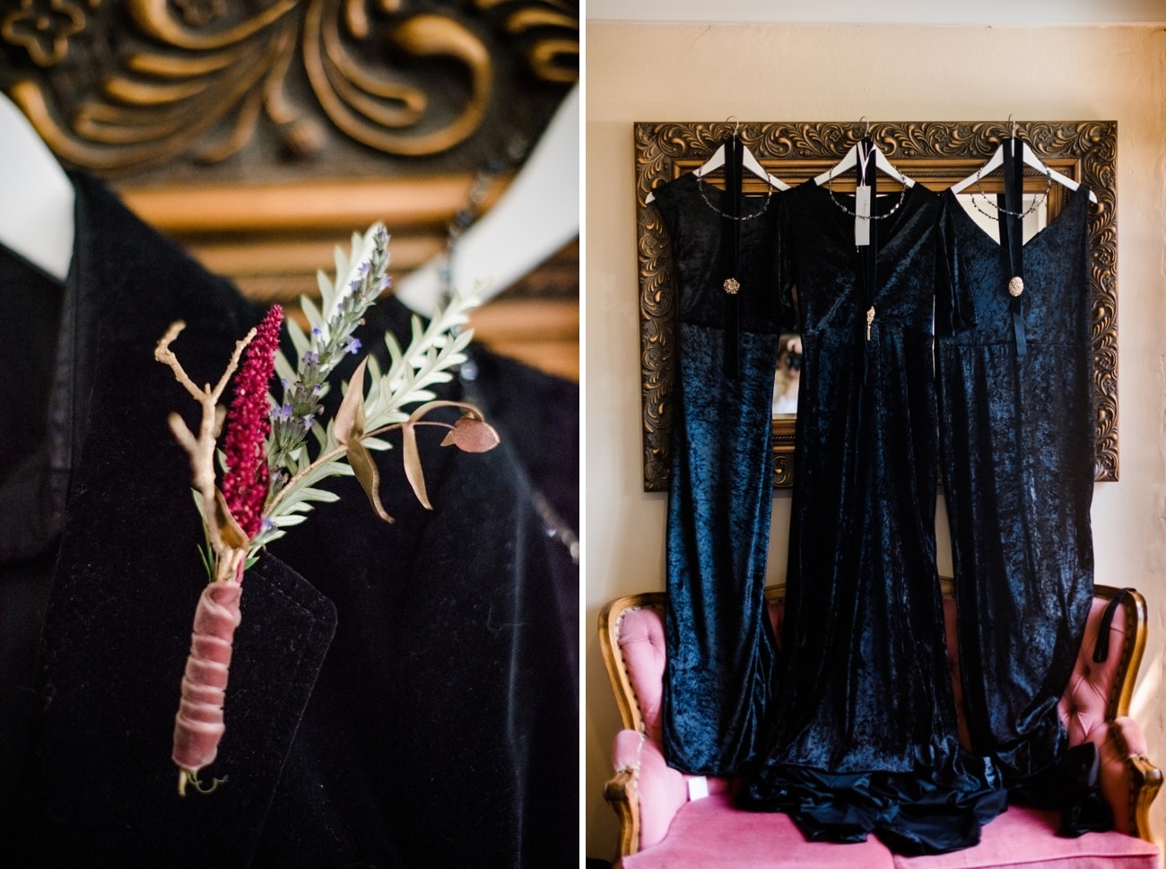 Black Velvet Bridal Party Attire | Image: Roxanne Davison