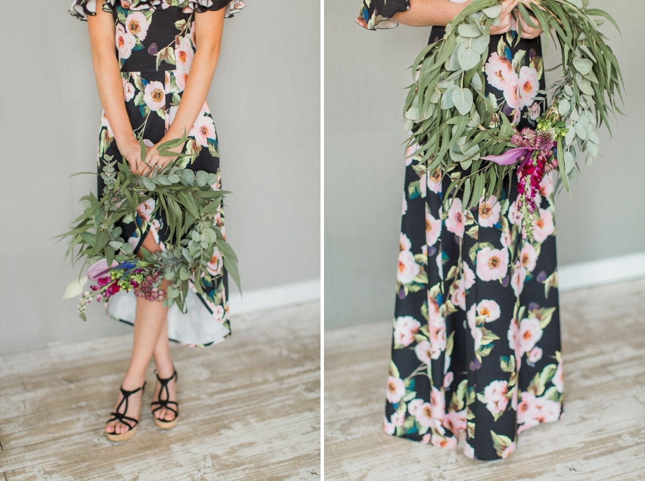 Black Floral Bridesmaid Dresses | Image: Grace Studios