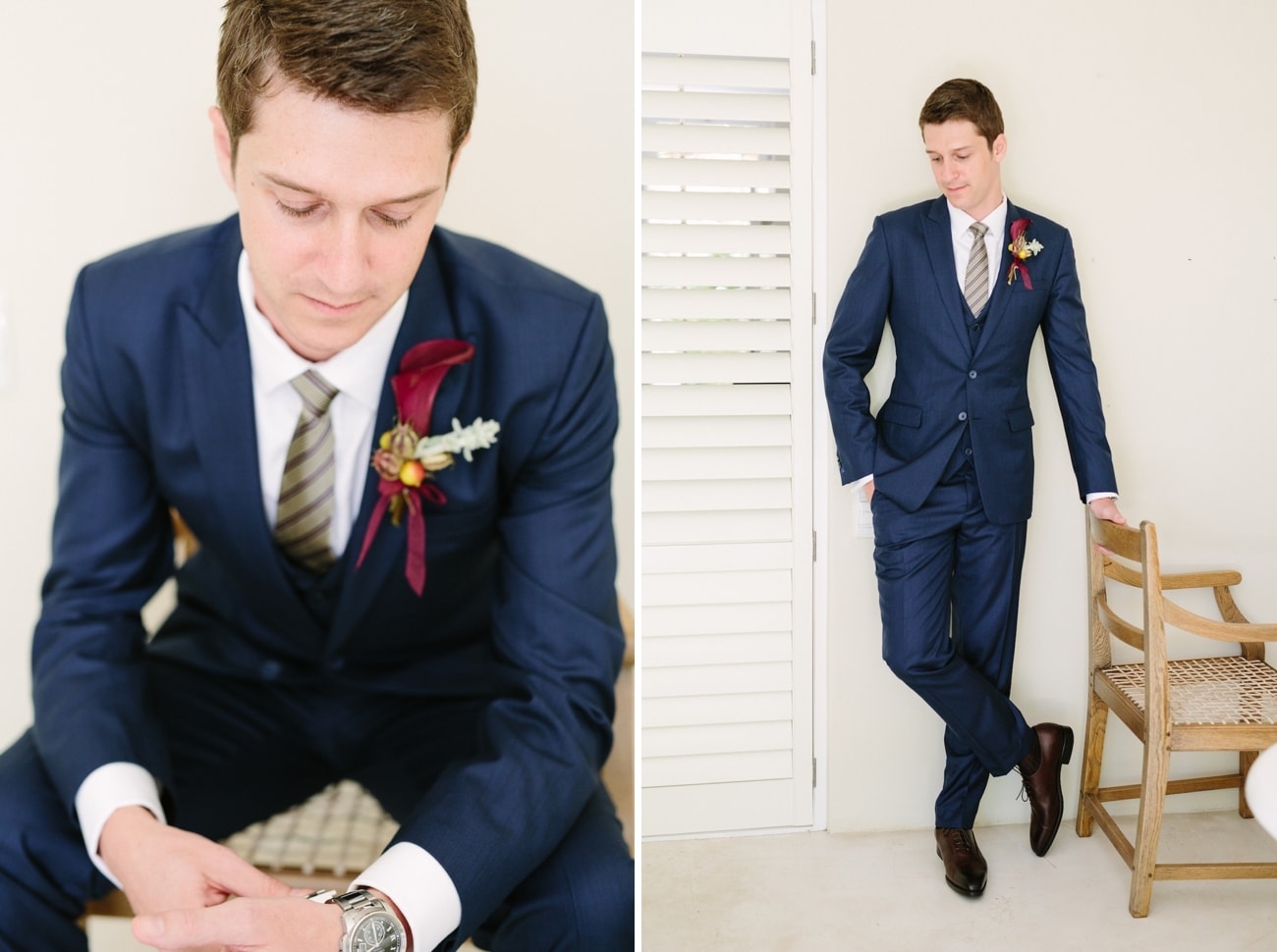 Navy Blue Groom's Suit | Image: Tasha Seccombe