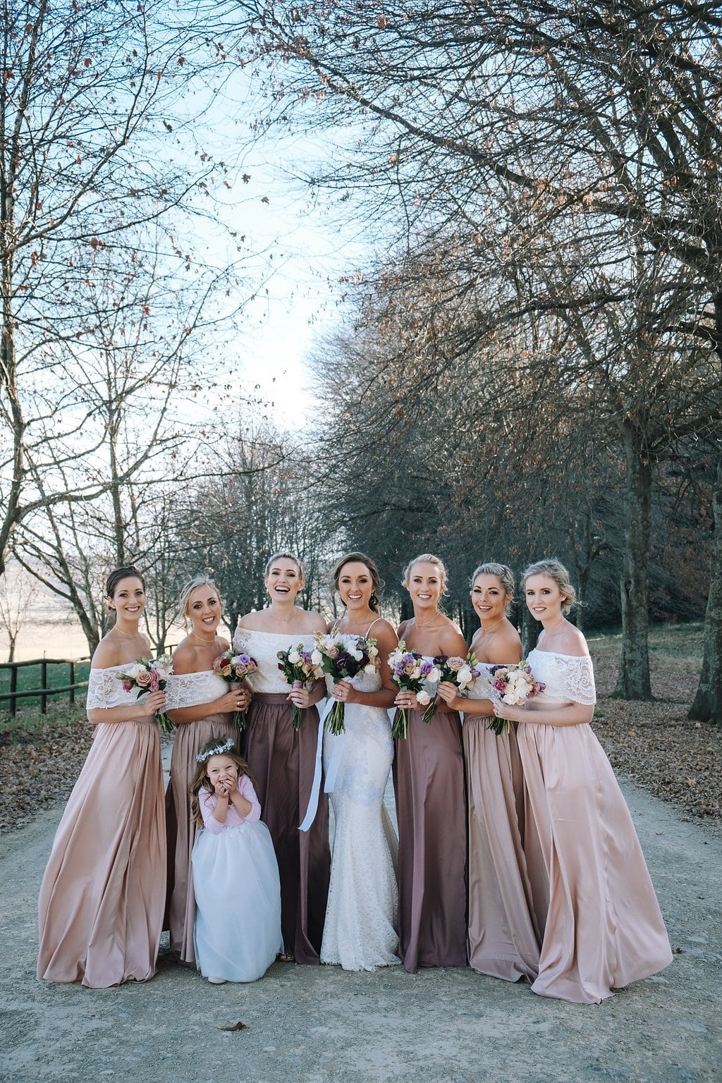 Two Piece Lace Off-the-shoulder Bridesmaid Dresses | Image: The Shank Tank