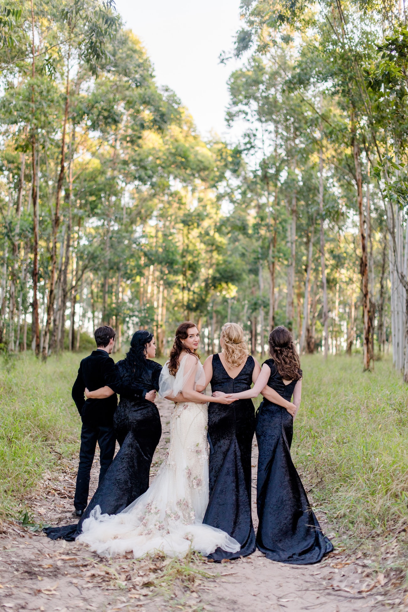 Black Velvet Bridesmaid Dresses | Image: Roxanne Davison