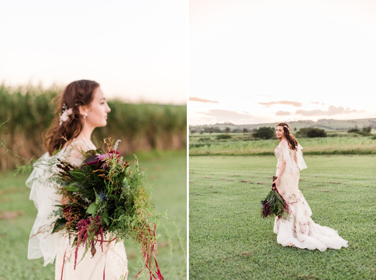 Bride with Herb Bouquet | Image: Roxanne Davison