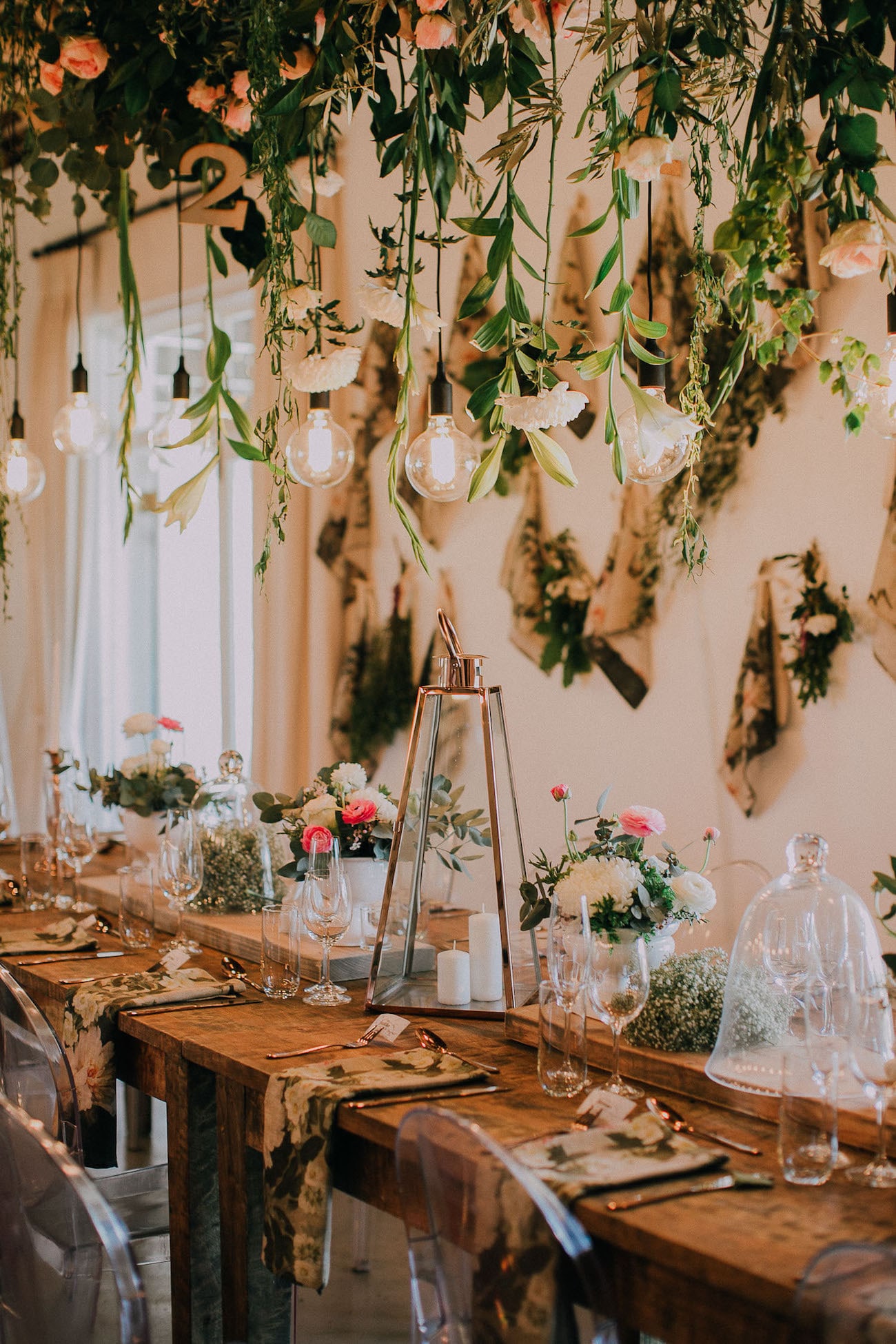 Hanging Lights and Flowers | Image: Michelle du Toit