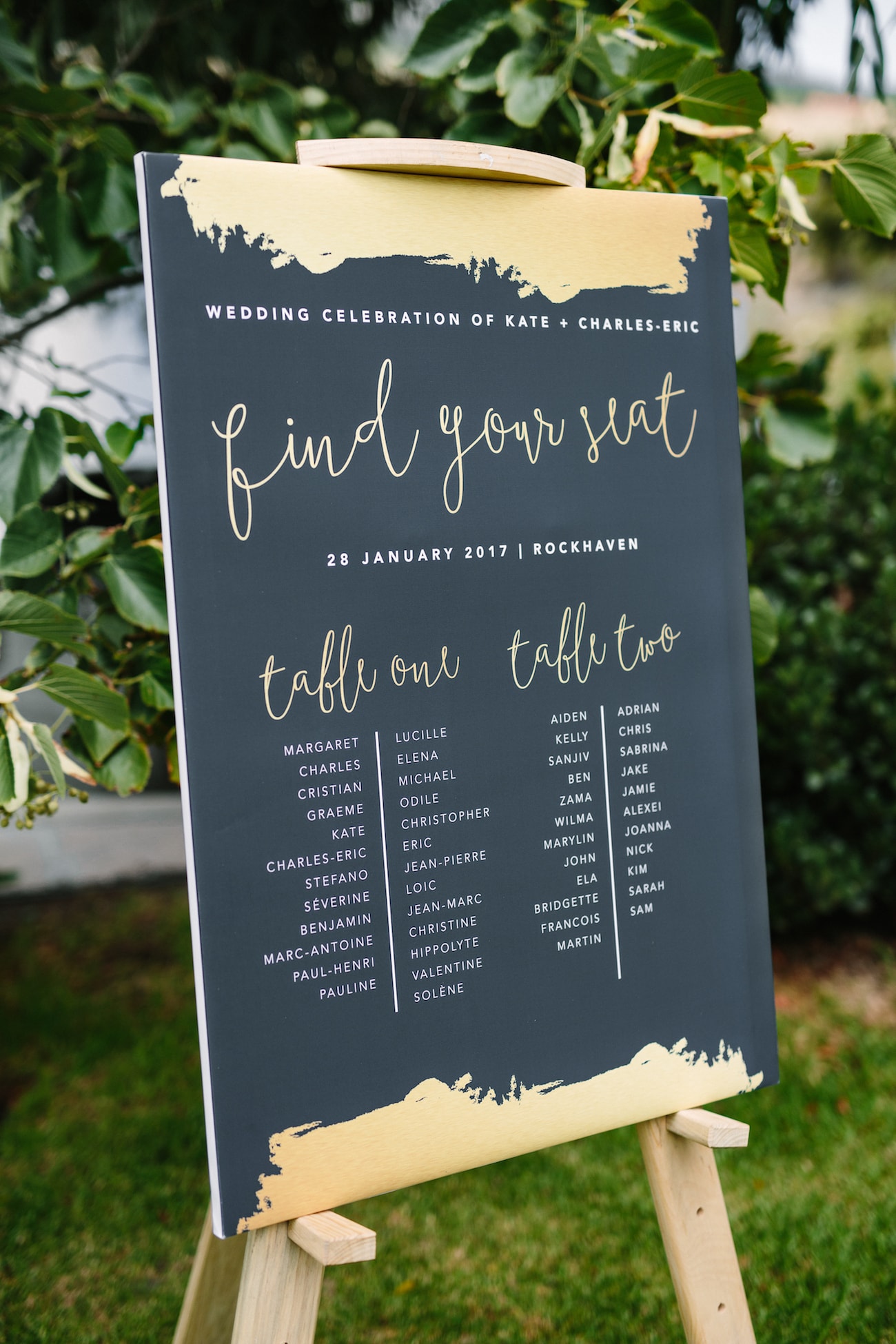 Black & Gold Table Plan | Image: Tasha Seccombe