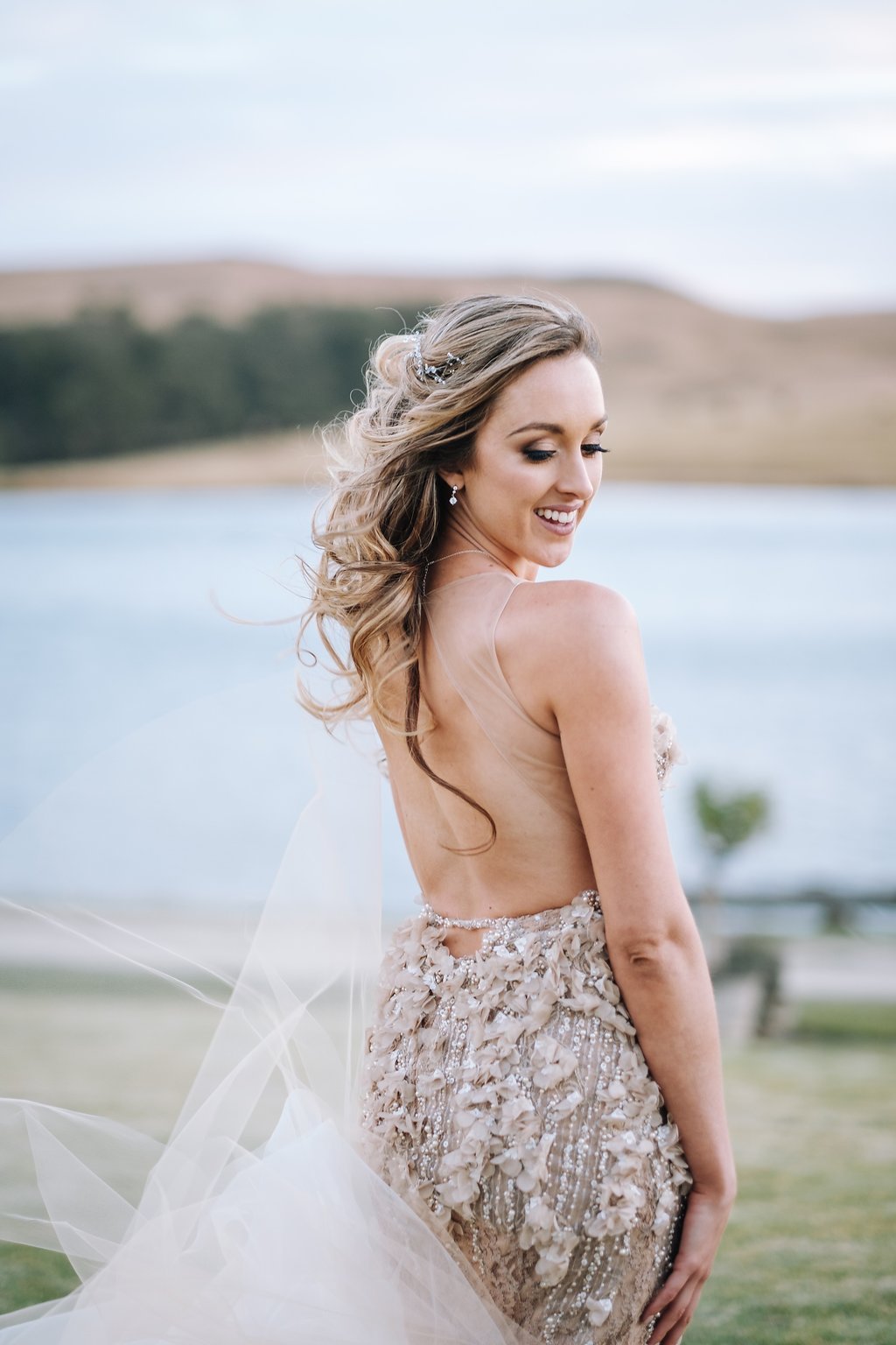 Embellished Champagne Bridal Reception Dress | Image: The Shank Tank