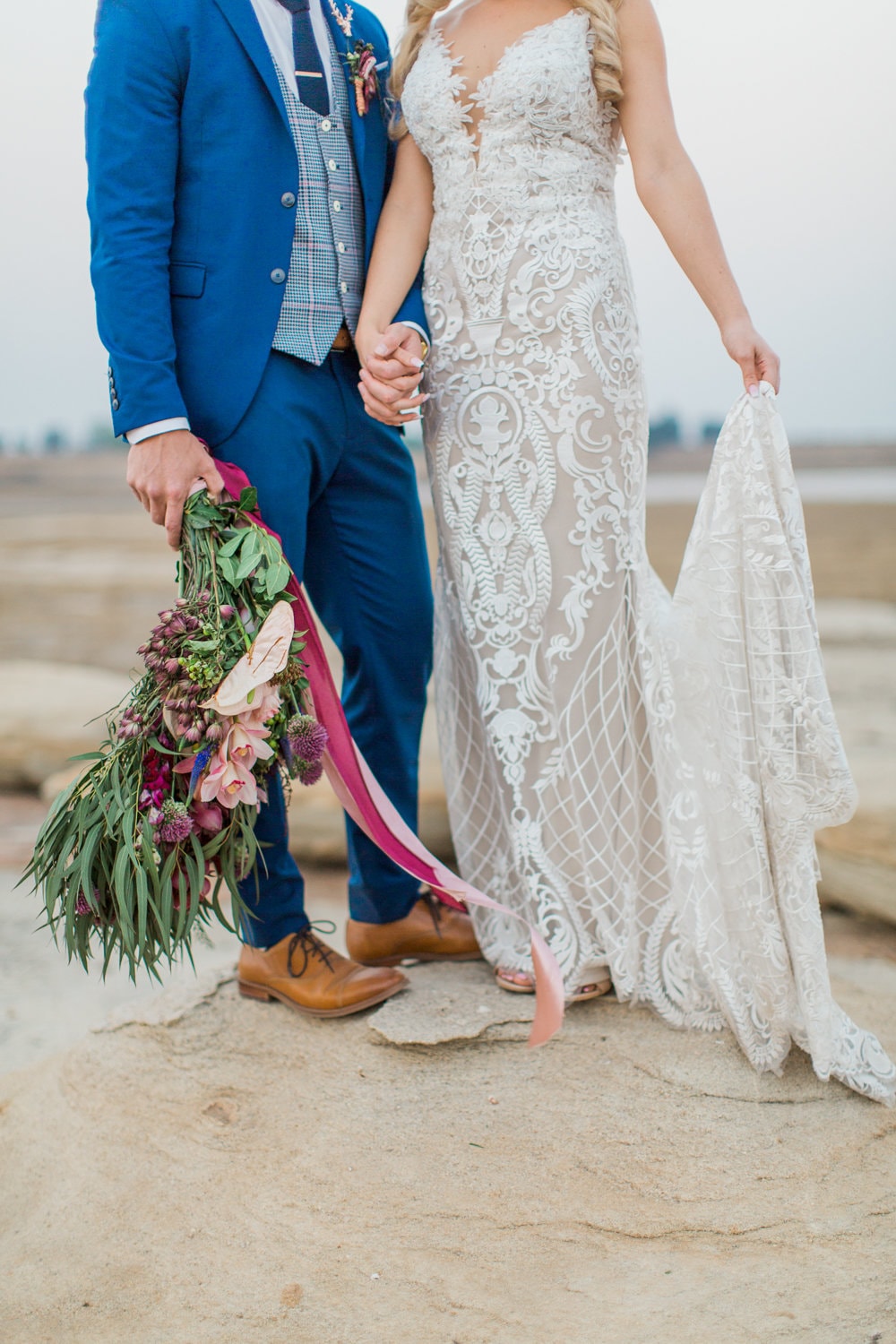 Nude Lace Wedding Dress | Image: Grace Studios