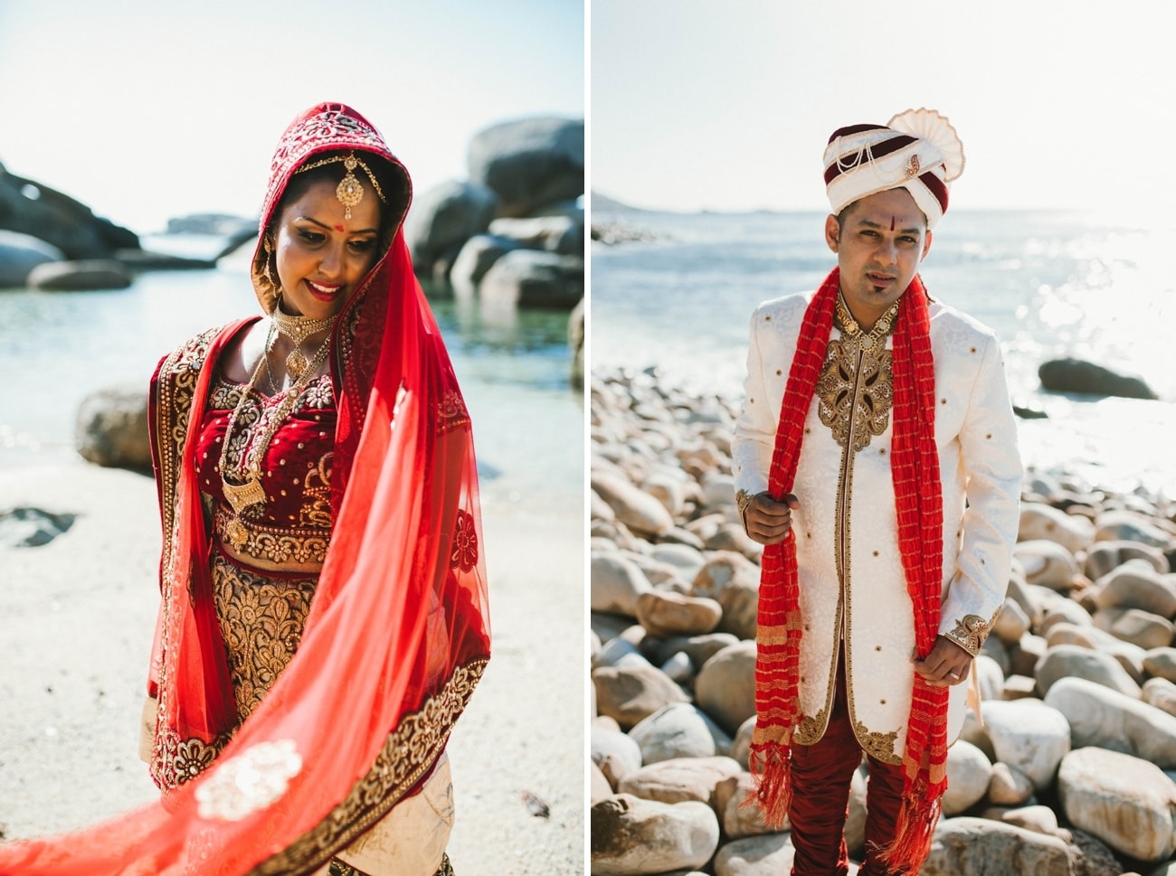 Traditional South Asian Bride and Groom Attire | Image: Claire Thomson