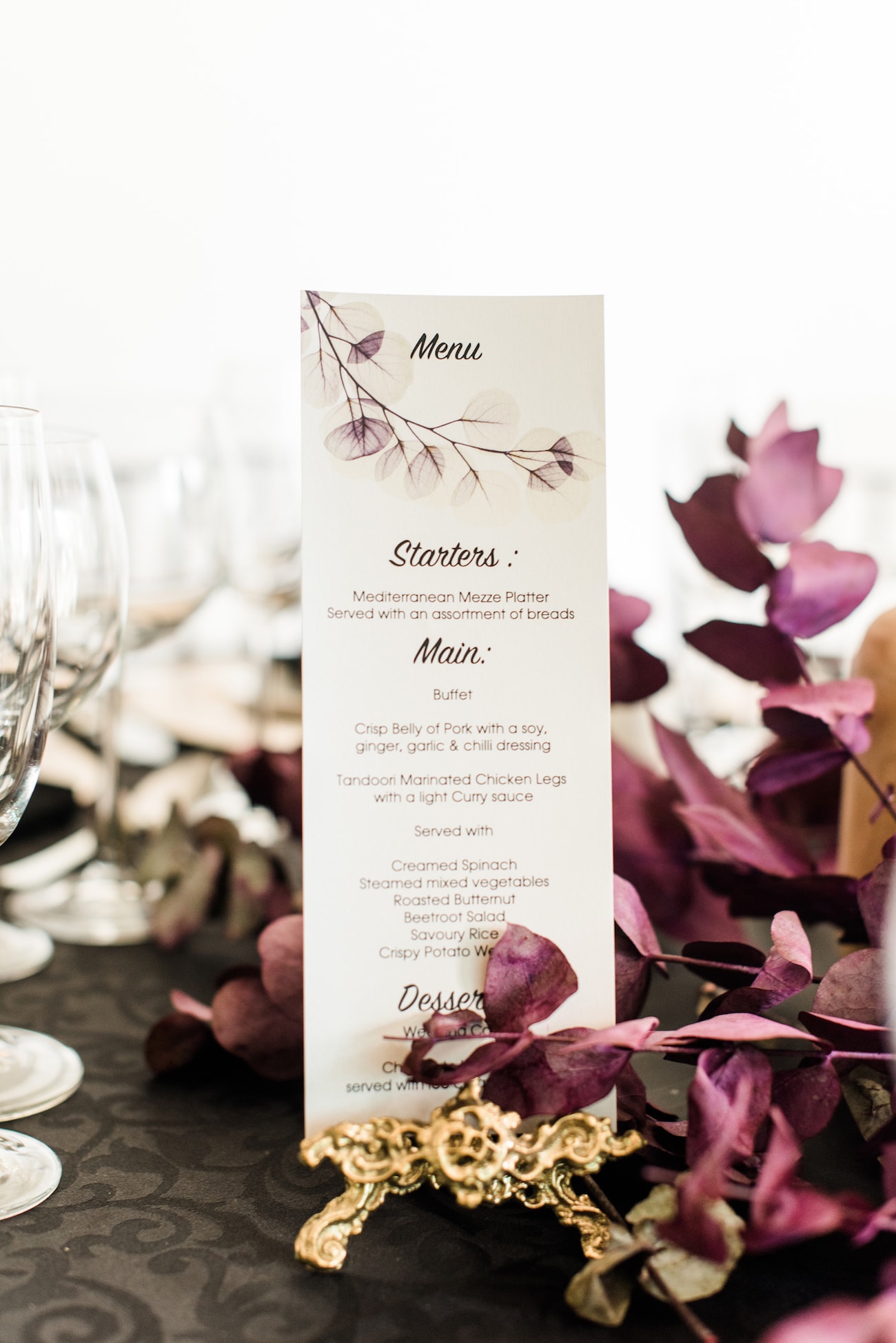 Menu with Dried Flowers | Image: Roxanne Davison