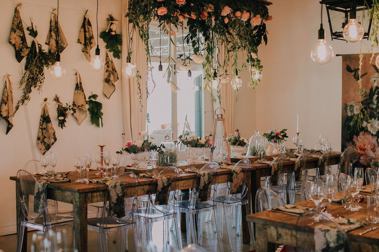 Whimsical Botanical Rustic Wedding Reception | Image: Michelle du Toit