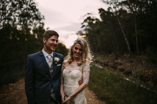 Festive Forest Wedding with an Heirloom Lace Wedding Dress by Hayley ...