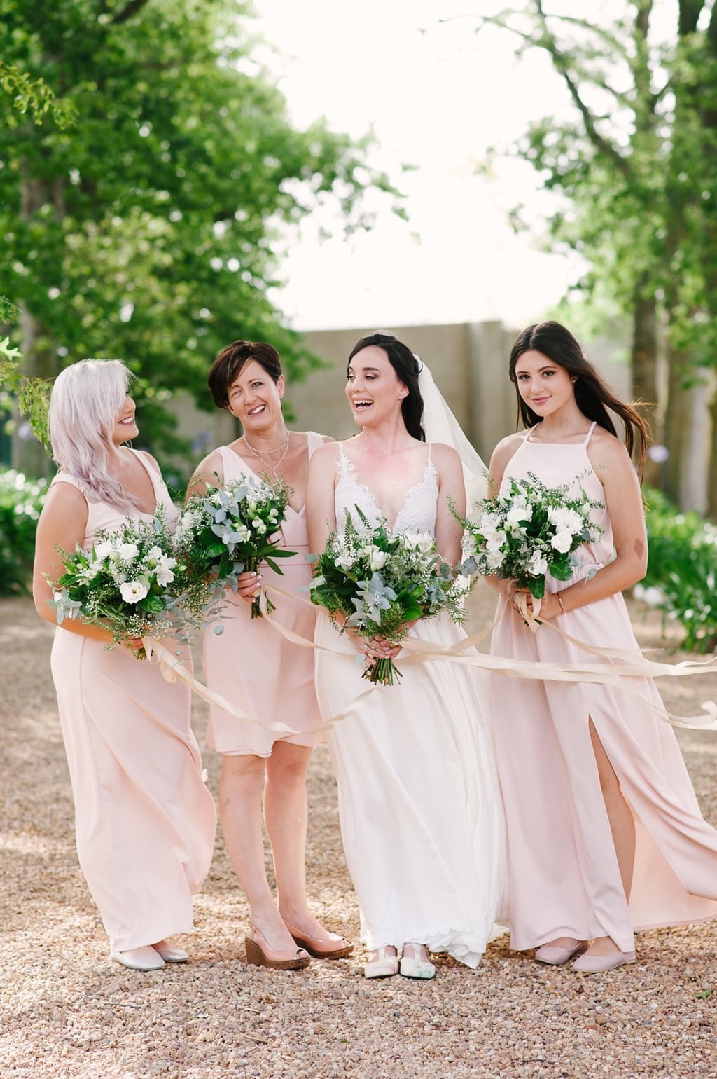 Mismatched Blush Bridesmaid Dresses | Image: Cheryl McEwan