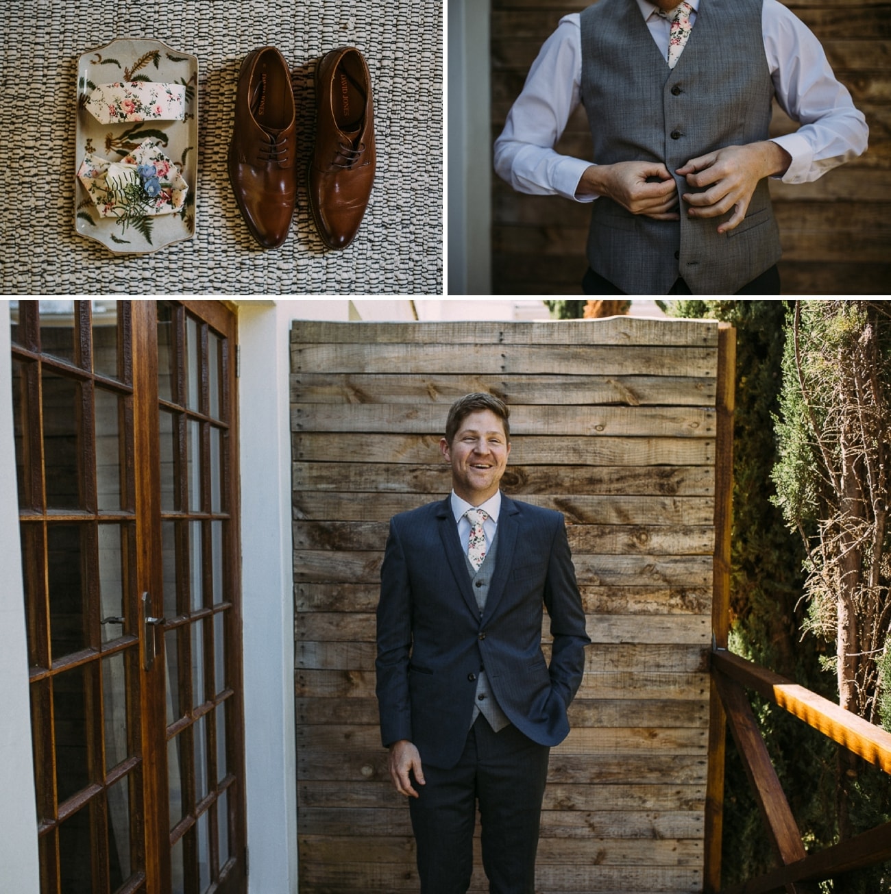 Groom in Floral Tie | Image: Hayley Takes Photos