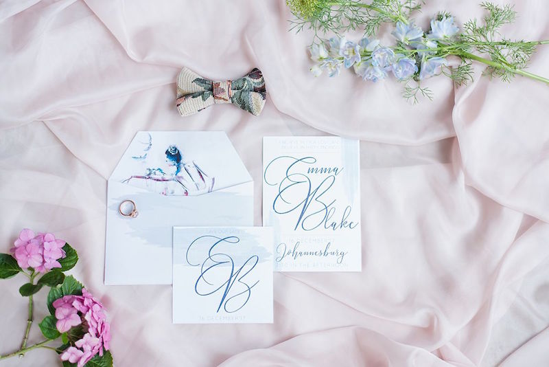 Pastel Wedding Stationery with Bird | Image: Marilize Coetzee