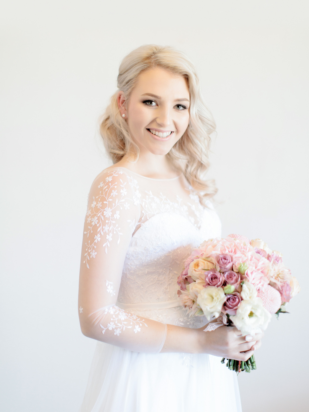 Illusion Floral Detail Wedding Dress | Image: Rensche Mari