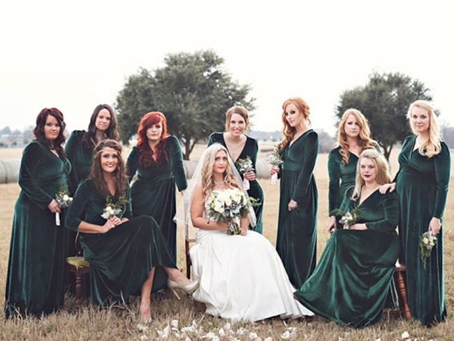 Velvet Bridesmaid Dress Inspiration | SouthBound Bride