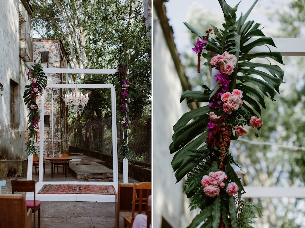 Tropical Foliage Wedding Arch | Image: Jenni Elizabeth