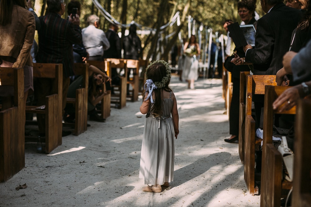 Forest Wedding Flower Girl | Image: Hayley Takes Photos