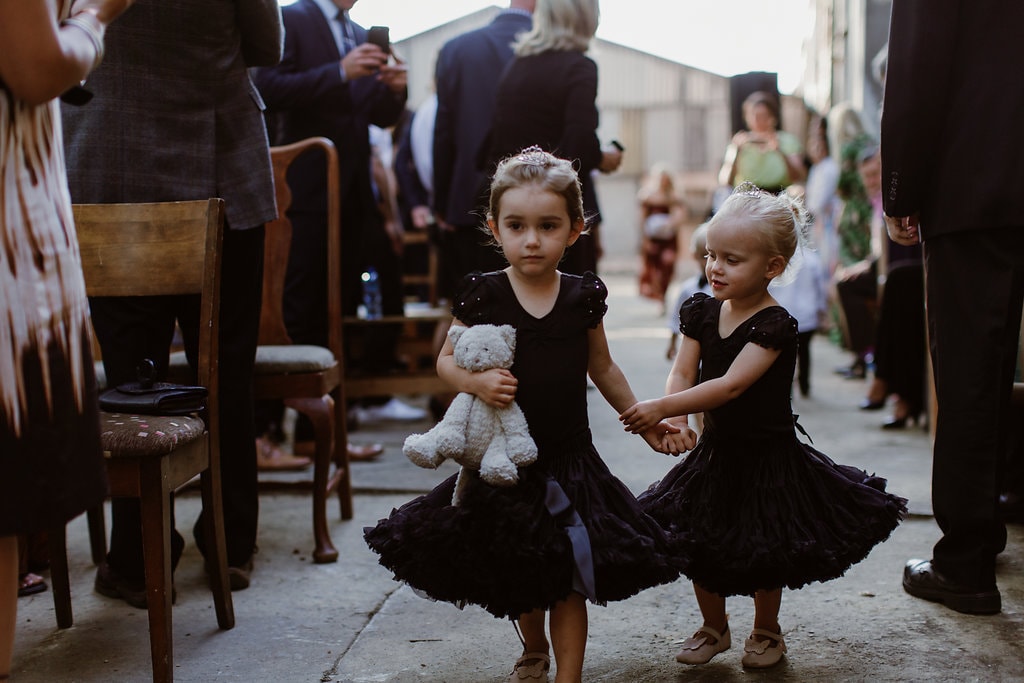 Flowergirls in Black Dresses | Image: Jenni Elizabeth