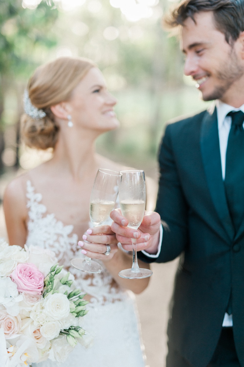 Bride & Groom Champagne Toast | Image: Bright Girl Photography