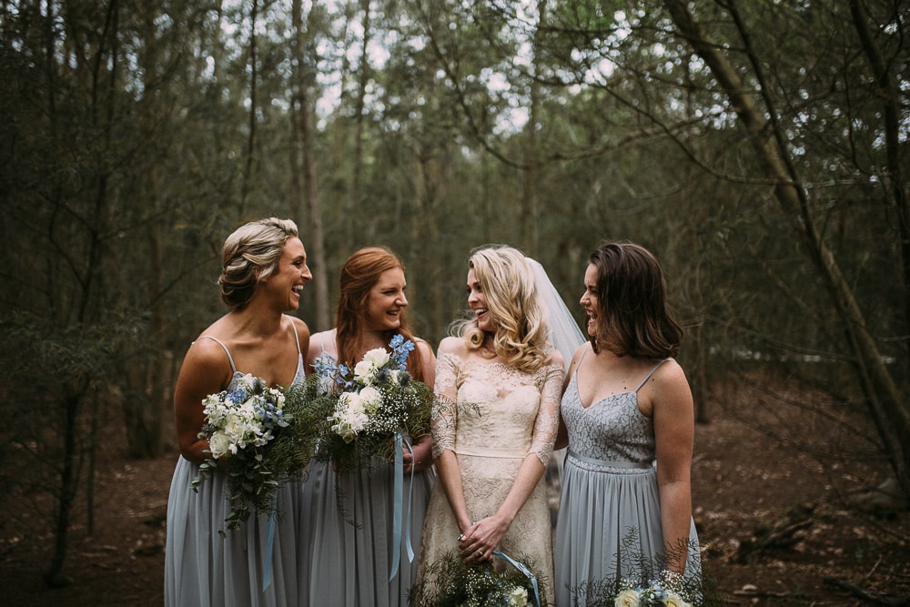 Bridesmaids in Blackeyed Susan Pale Blue Dresses | Image: Hayley Takes Photos