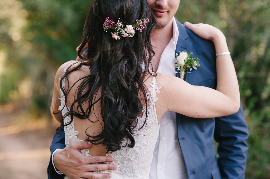 Flowers in Hair for Bride | Image: Cheryl McEwan