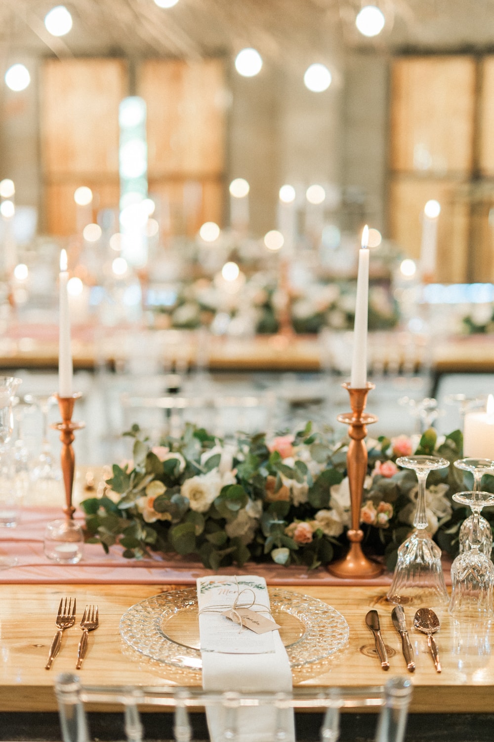 Blush and Rose Gold Table Decor | Image: Bright Girl Photography