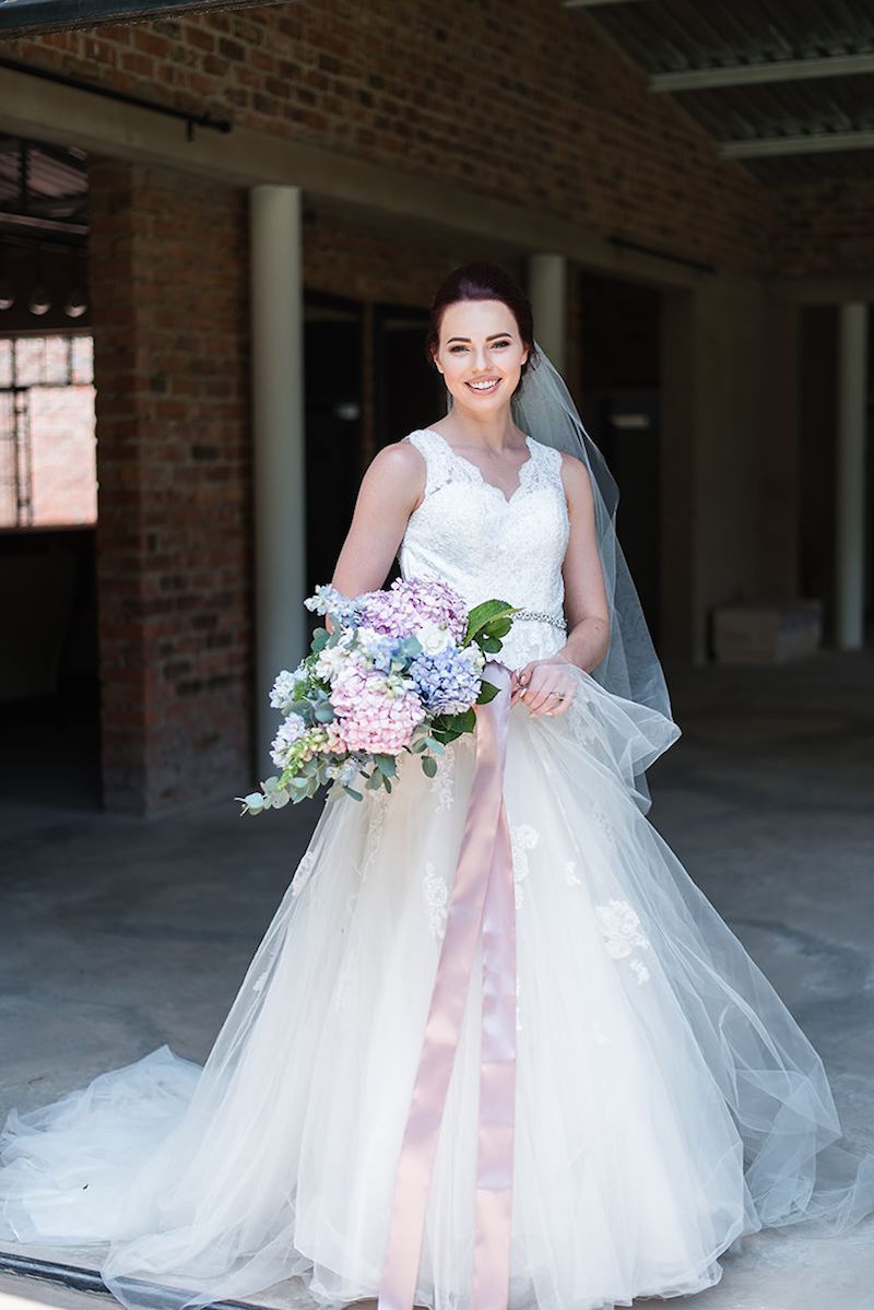 Bride with Pastel Bouquet