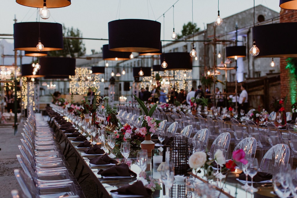 Outdoor Industrial Wedding Reception | Image: Jenni Elizabeth