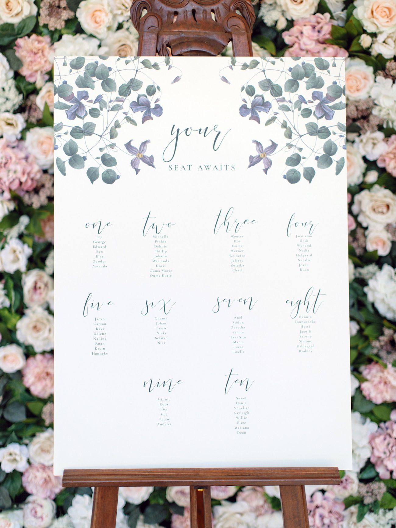 Floral Table Plan | Image: Rensche Mari