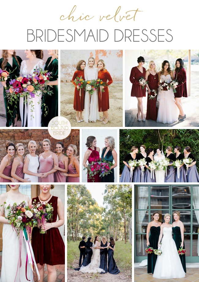 Chic Velvet Bridesmaid Dresses | SouthBound Bride