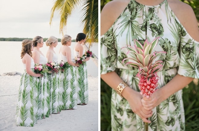 Tropical Print Bridesmaid Dresses Southbound Bride