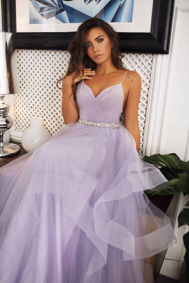 pale purple wedding dress