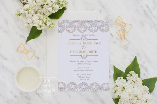 Glam Luxe Wedding Invitation Printable