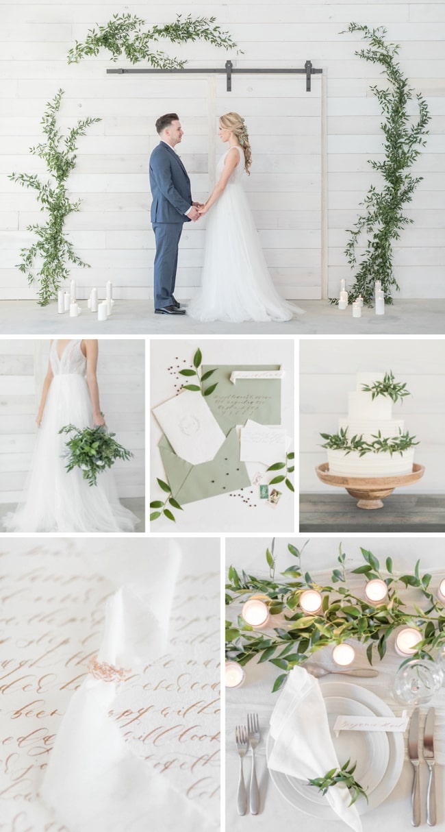 Minimalist Greenery Wedding Inspiration by Carolina Goodwin Photography | SouthBound Bride