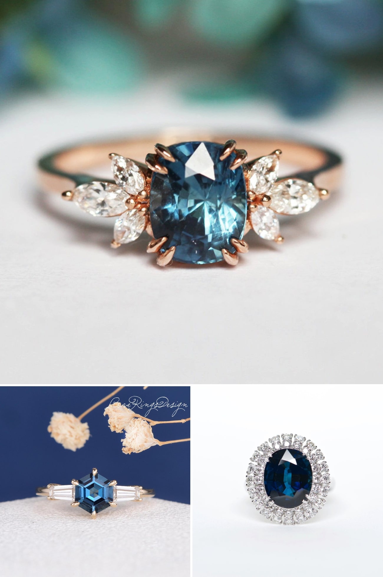 2021 Engagement Ring Trends Blue Engagement Rings